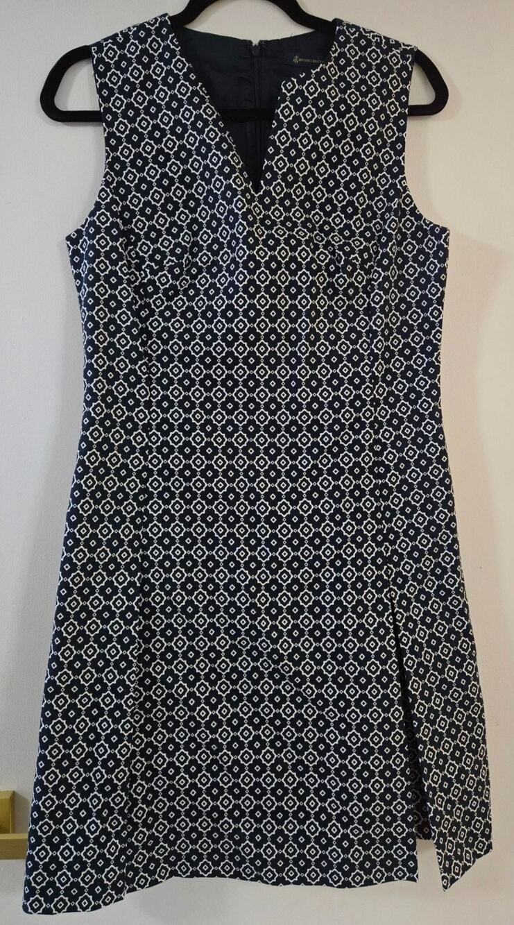Brooks Brothers Navy Geometric Pattern Dress